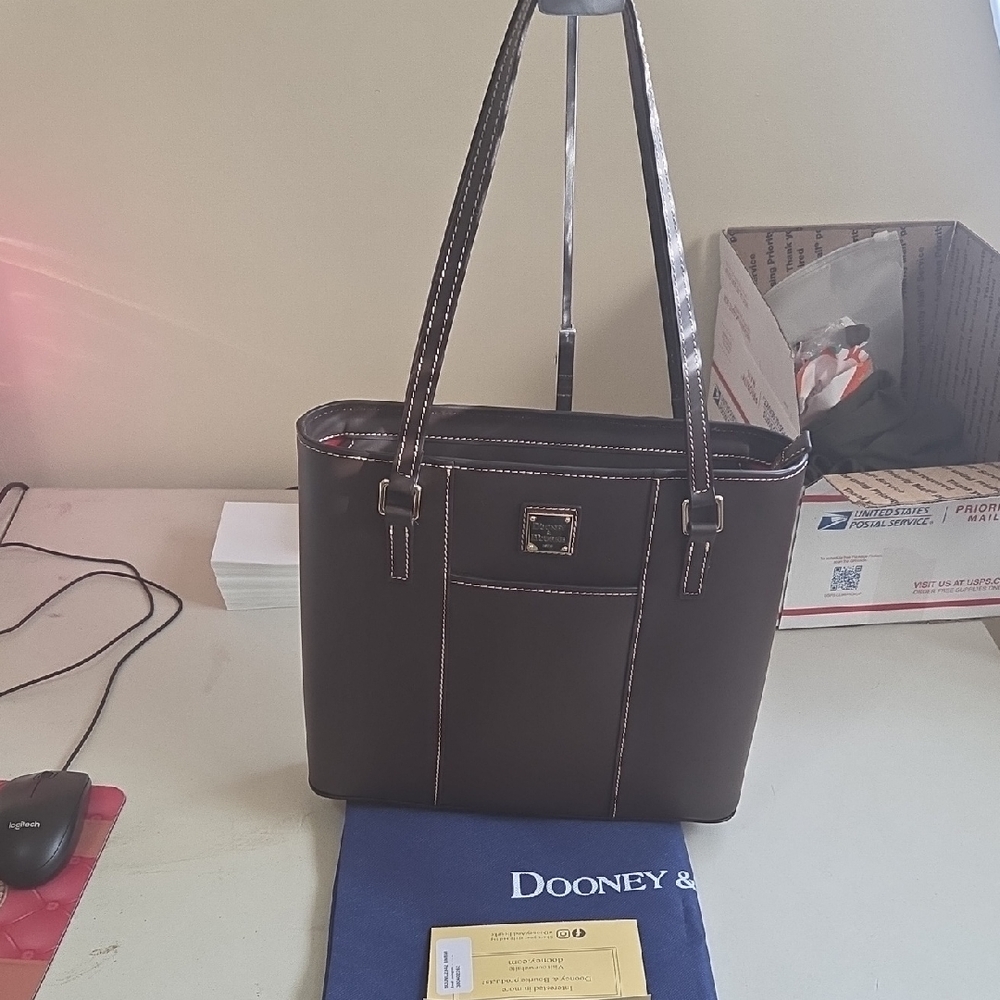 Dooney & Bourke Brown Leather Tote Bag